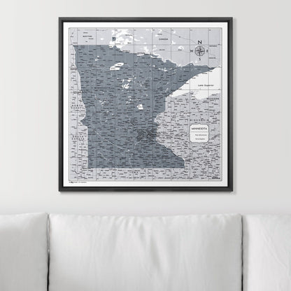 Push Pin Minnesota Map (Pin Board) - Dark Gray Color Splash CM Pin Board