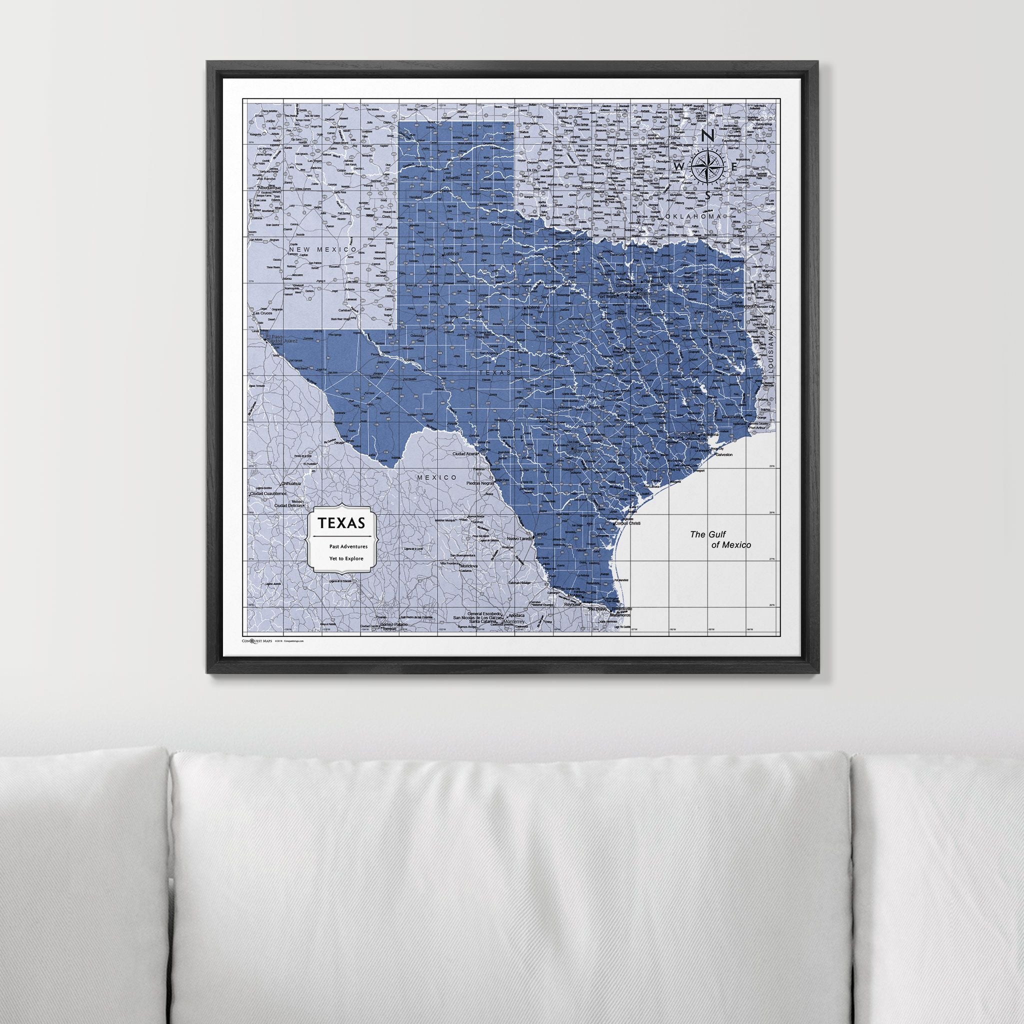 Push Pin Texas Map (Pin Board) - Navy Color Splash CM Pin Board