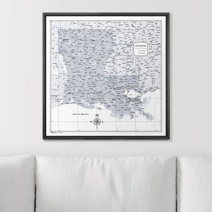 Push Pin Louisiana Map (Pin Board) - Light Gray Color Splash CM Pin Board