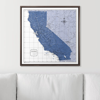 Push Pin California Map (Pin Board) - Navy Color Splash CM Pin Board