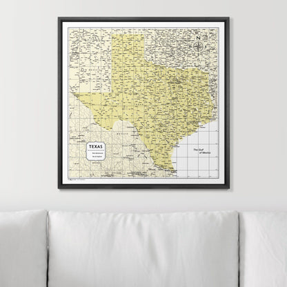 Push Pin Texas Map (Pin Board) - Yellow Color Splash CM Pin Board