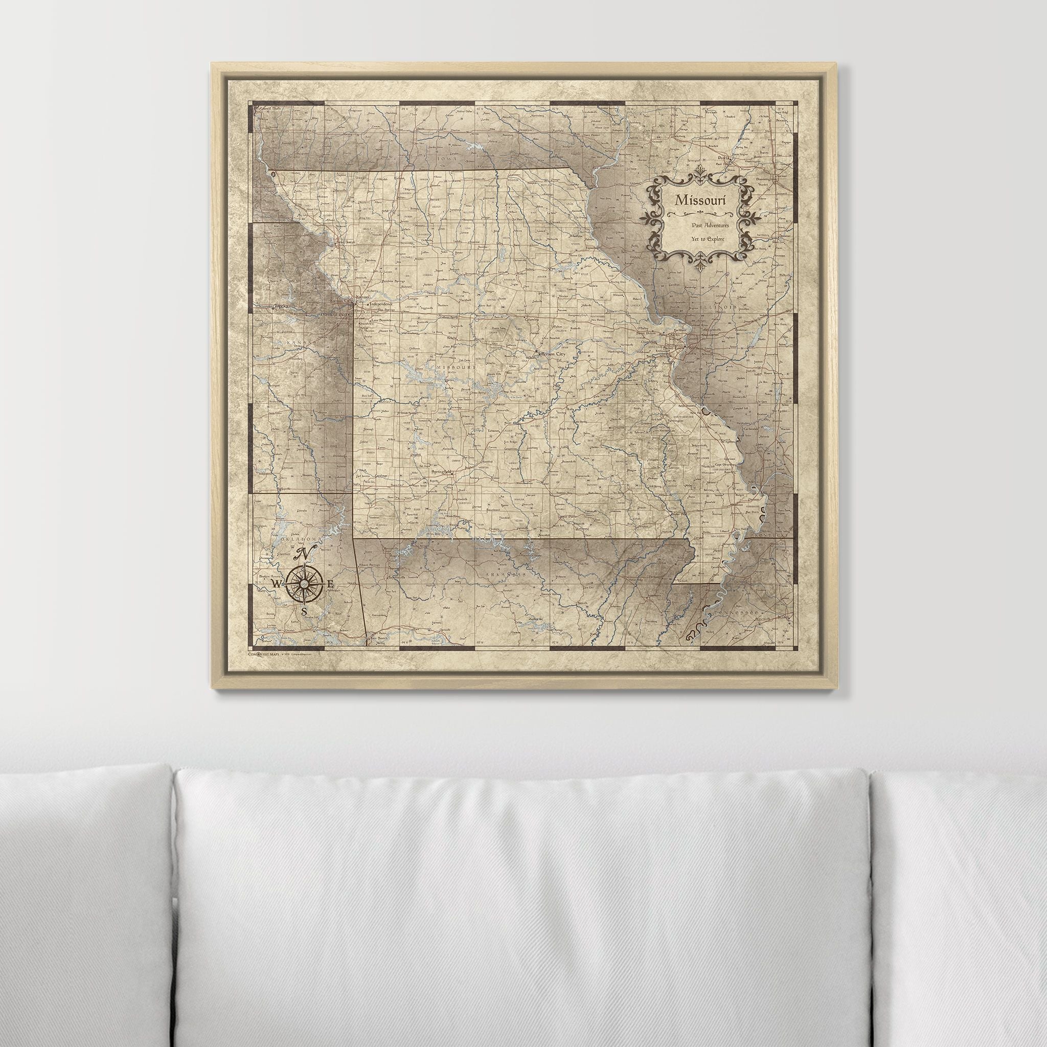 Push Pin Missouri Map (Pin Board) - Rustic Vintage CM Pin Board