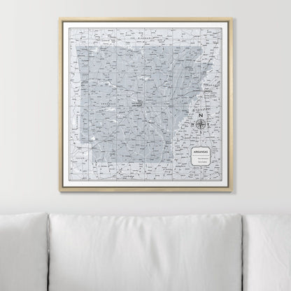 Push Pin Arkansas Map (Pin Board) - Light Gray Color Splash CM Pin Board