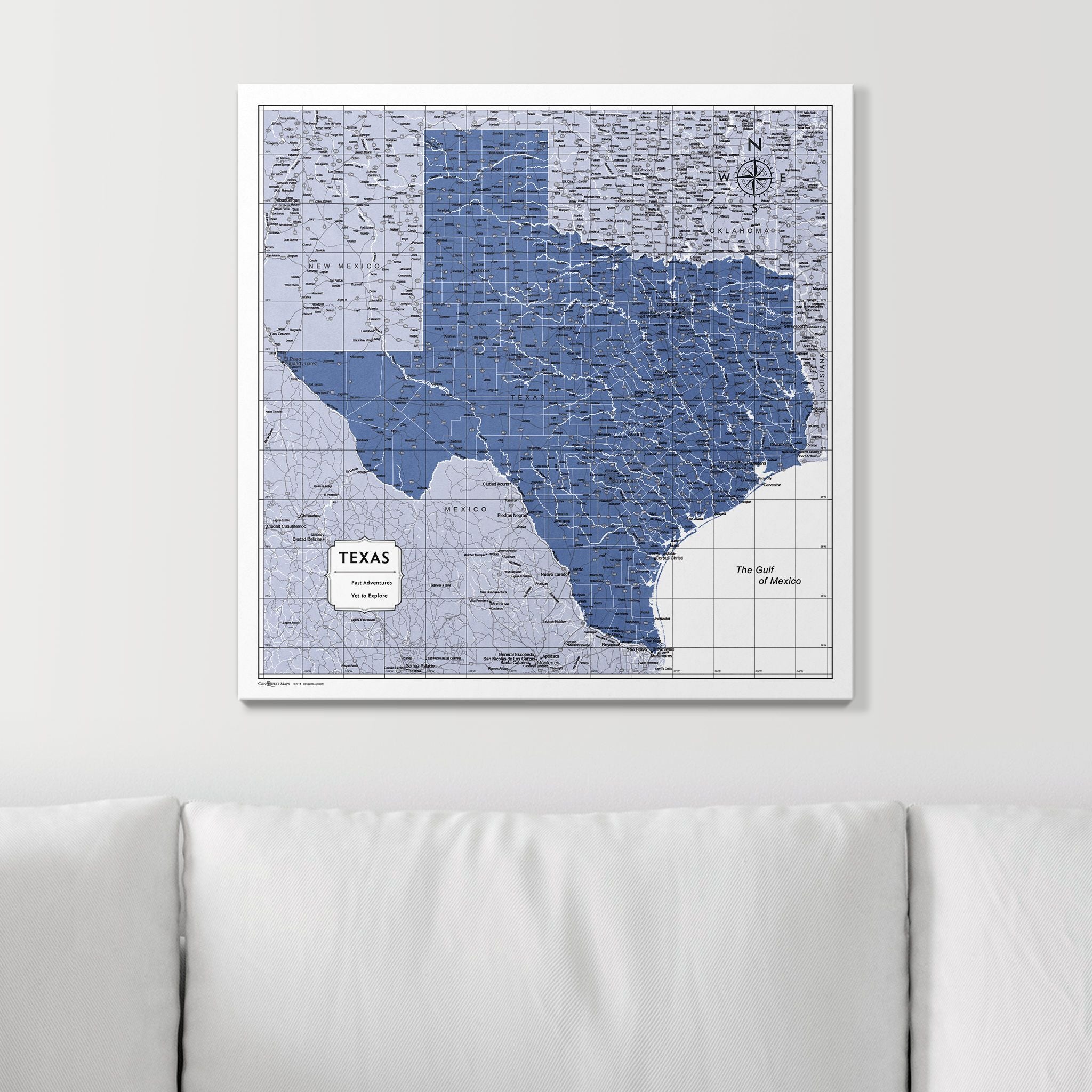 Push Pin Texas Map (Pin Board) - Navy Color Splash CM Pin Board