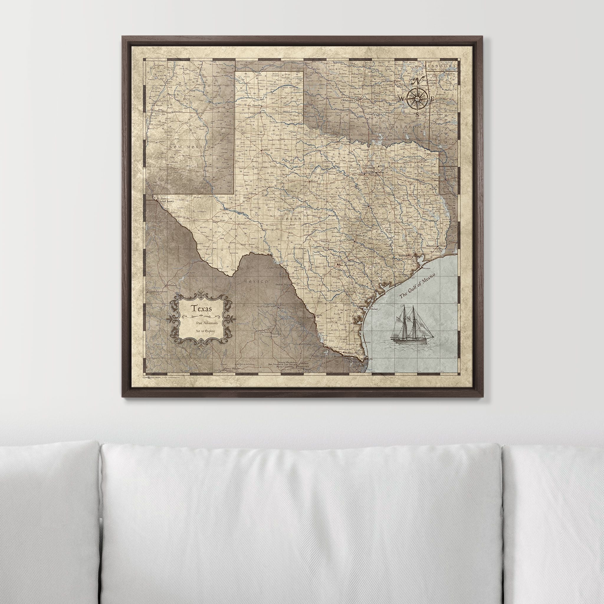 Push Pin Texas Map (Pin Board) - Rustic Vintage CM Pin Board