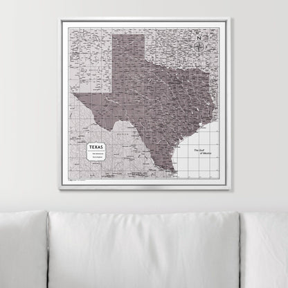 Push Pin Texas Map (Pin Board) - Dark Brown Color Splash CM Pin Board