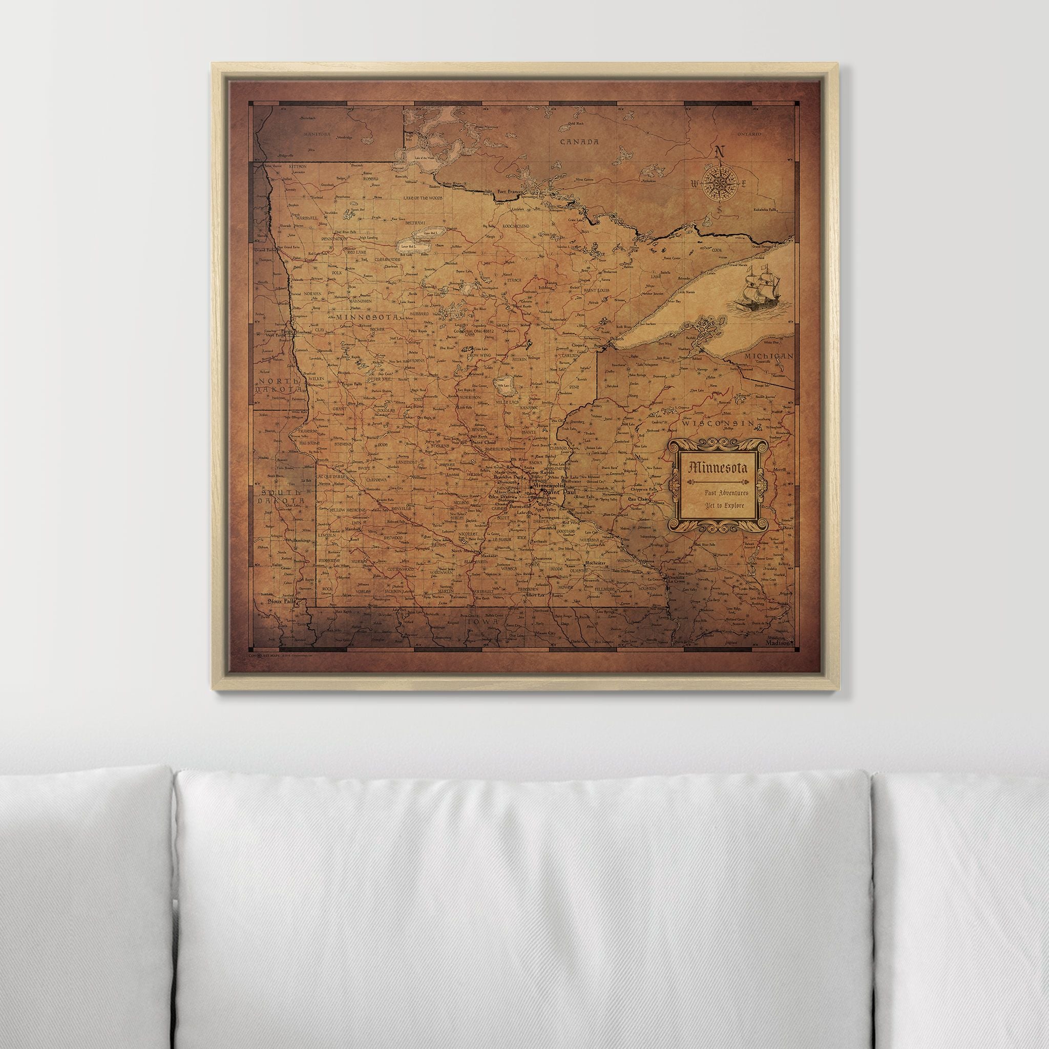 Push Pin Minnesota Map (Pin Board) - Golden Aged CM Pin Board