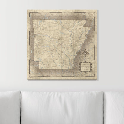 Push Pin Arkansas Map (Pin Board) - Rustic Vintage CM Pin Board