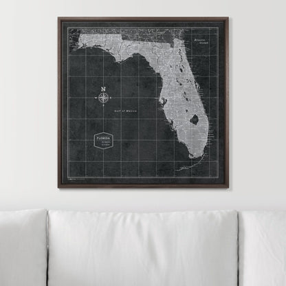 Push Pin Florida Map (Pin Board) - Modern Slate CM Pin Board