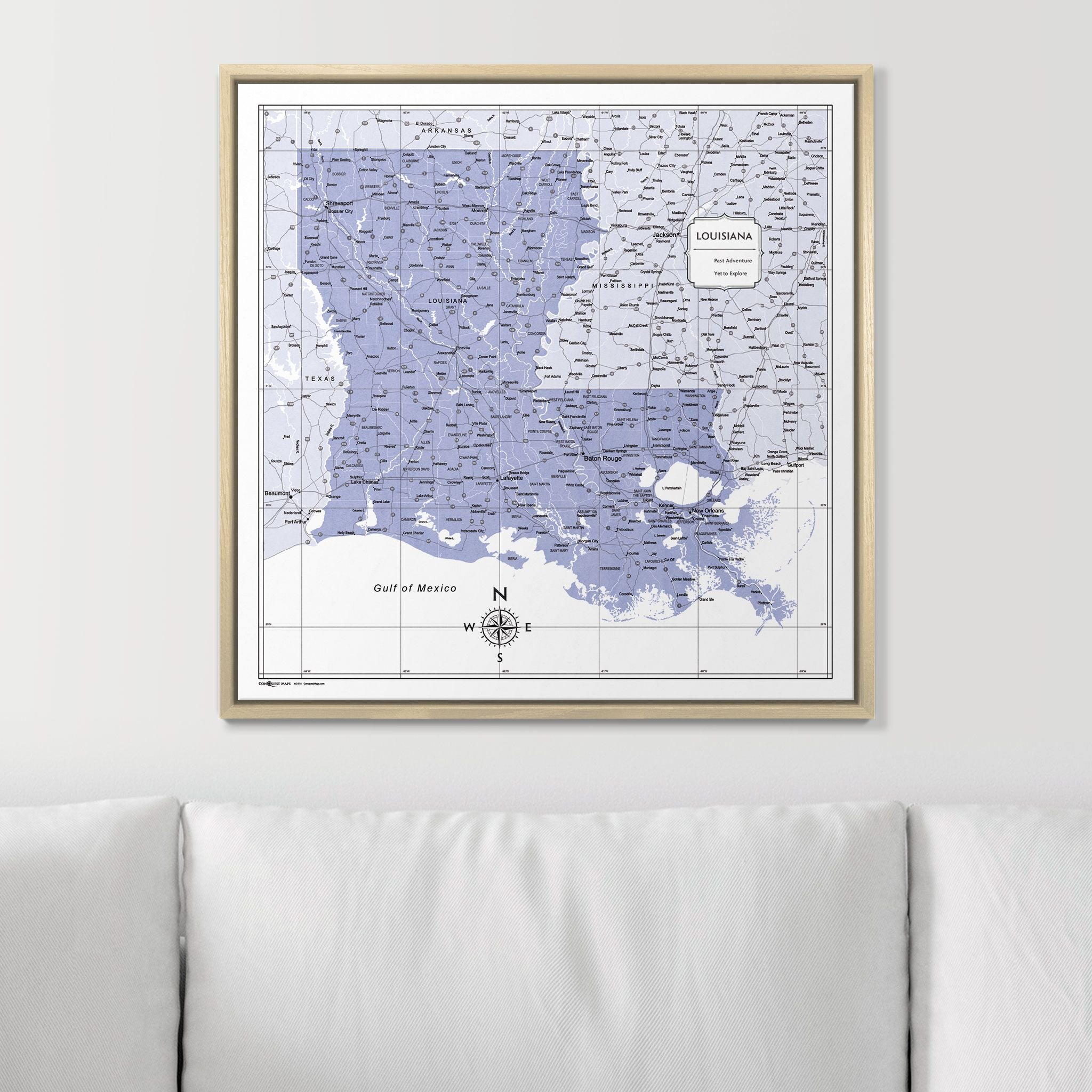 Push Pin Louisiana Map (Pin Board) - Purple Color Splash CM Pin Board