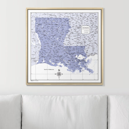 Push Pin Louisiana Map (Pin Board) - Purple Color Splash CM Pin Board