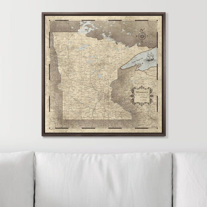 Push Pin Minnesota Map (Pin Board) - Rustic Vintage CM Pin Board