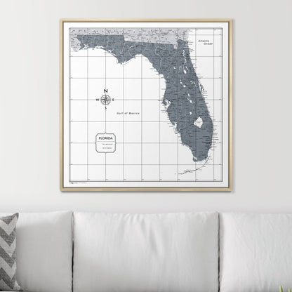 Push Pin Florida Map (Pin Board) - Dark Gray Color Splash CM Pin Board