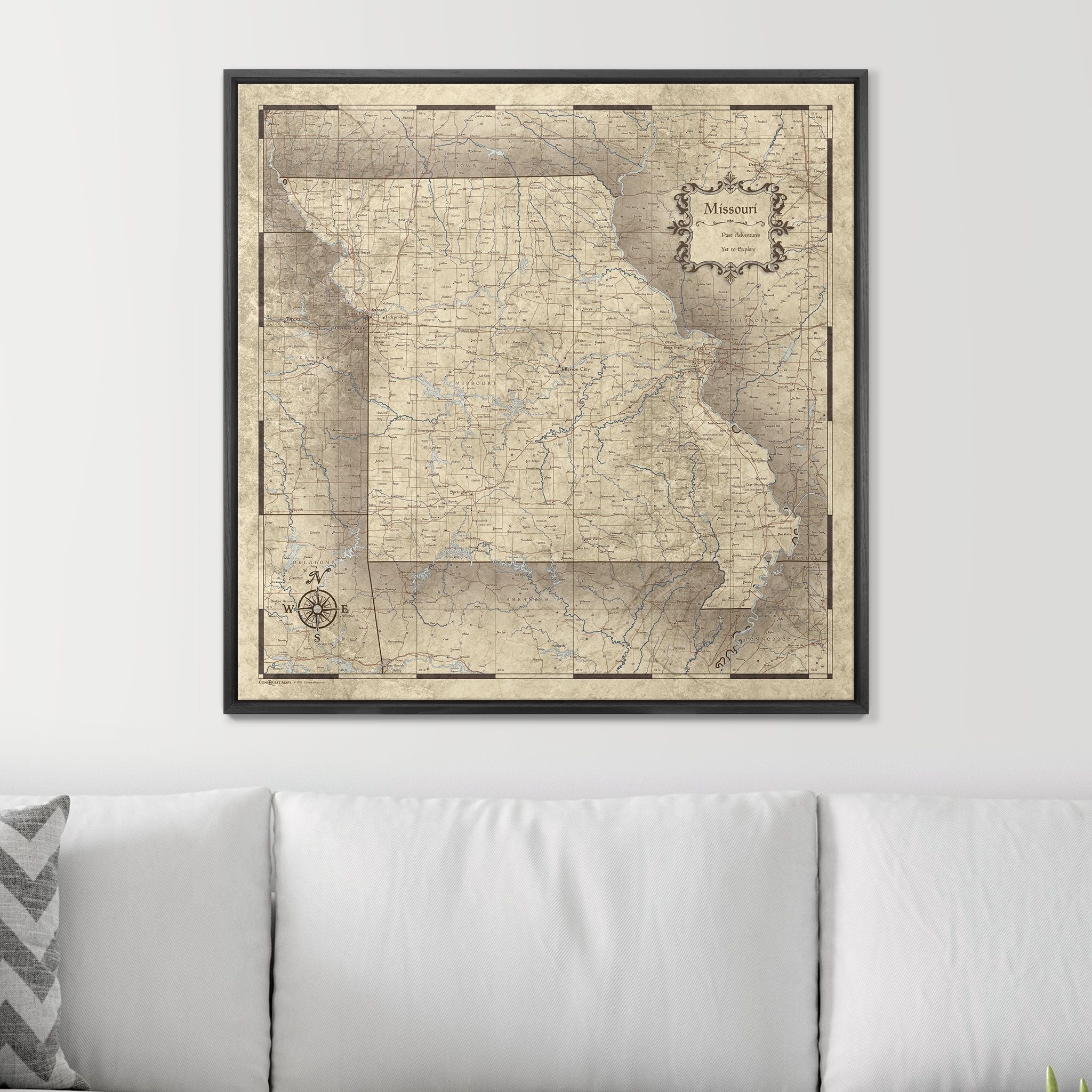 Push Pin Missouri Map (Pin Board) - Rustic Vintage CM Pin Board