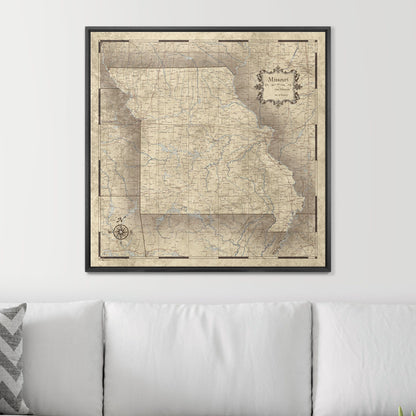 Push Pin Missouri Map (Pin Board) - Rustic Vintage CM Pin Board