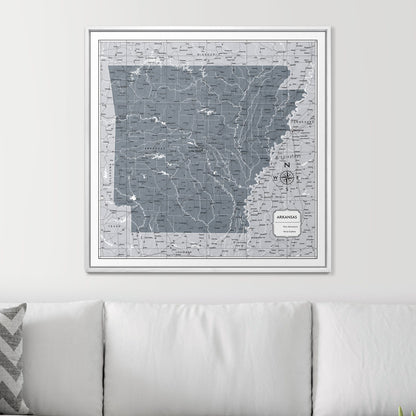 Push Pin Arkansas Map (Pin Board) - Dark Gray Color Splash CM Pin Board