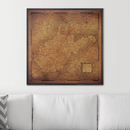 Push Pin West Virginia Map (Pin Board) - Golden Aged CM Pin Board