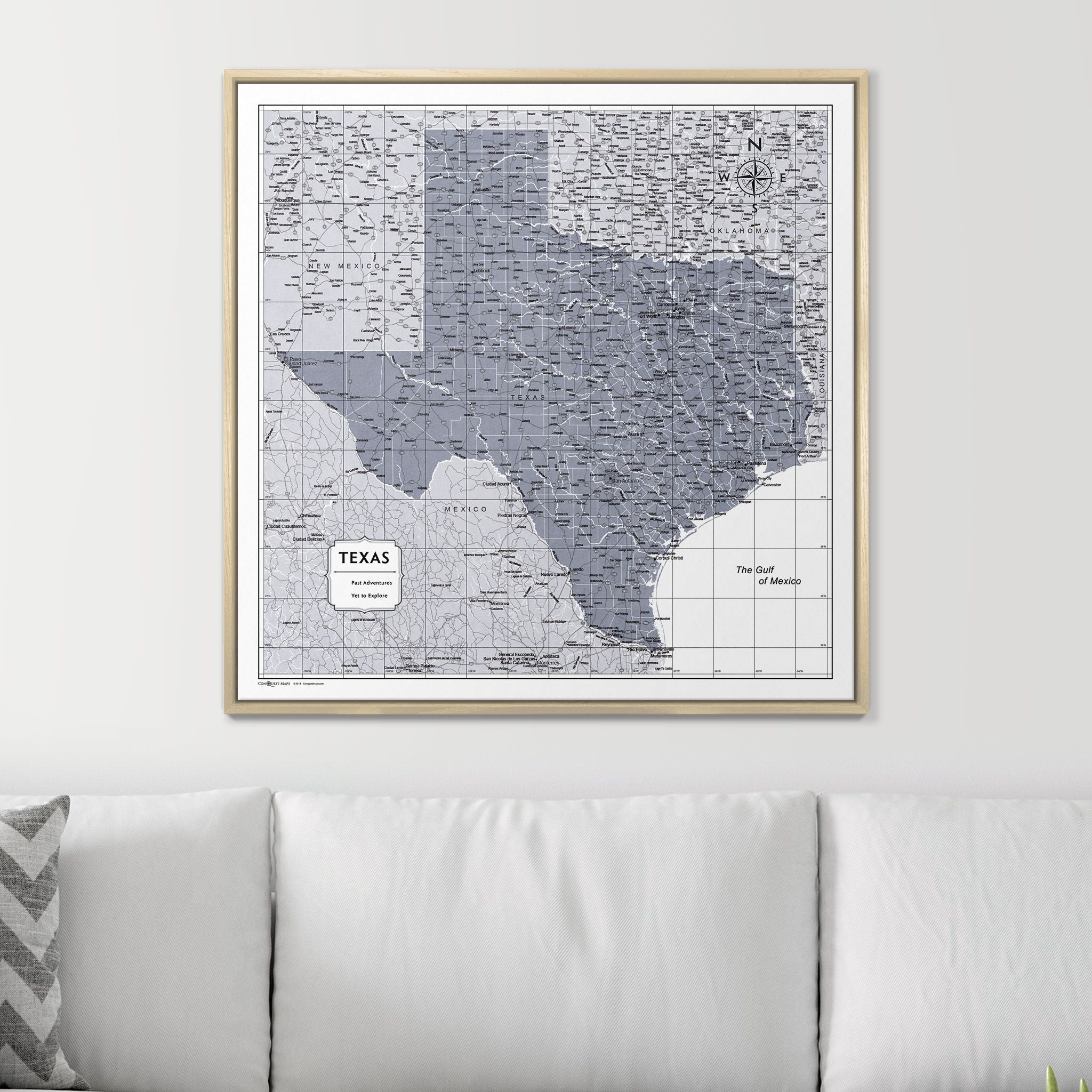 Push Pin Texas Map (Pin Board) - Dark Gray Color Splash CM Pin Board