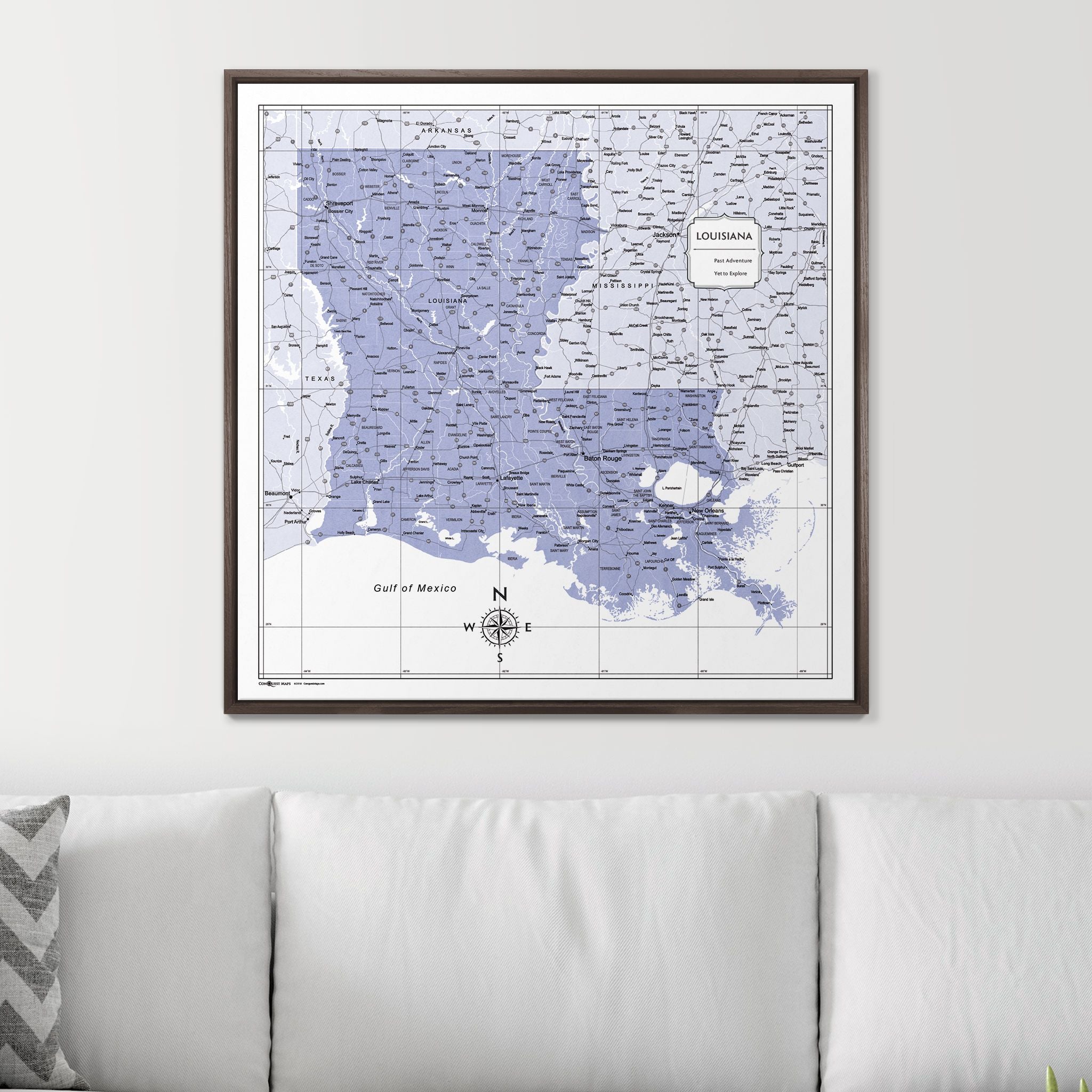 Push Pin Louisiana Map (Pin Board) - Purple Color Splash CM Pin Board