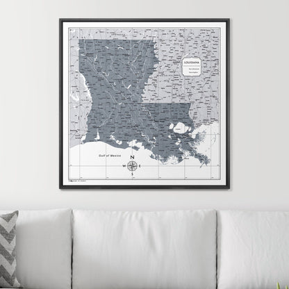 Push Pin Louisiana Map (Pin Board) - Dark Gray Color Splash CM Pin Board