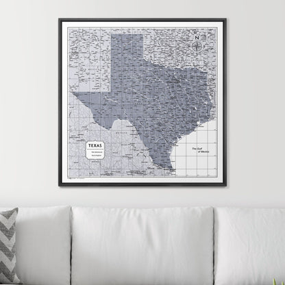 Push Pin Texas Map (Pin Board) - Dark Gray Color Splash CM Pin Board