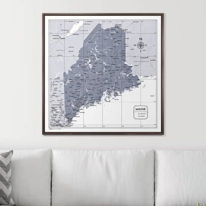 Push Pin Maine Map (Pin Board) - Dark Gray Color Splash CM Pin Board