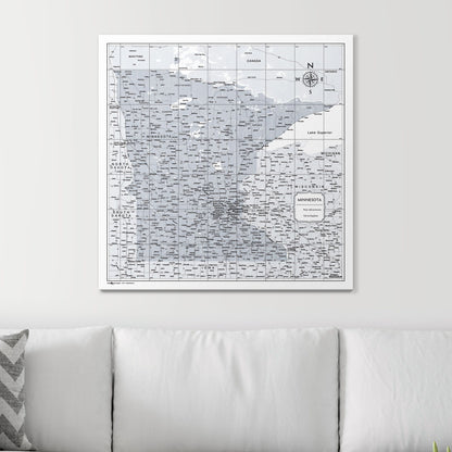 Push Pin Minnesota Map (Pin Board) - Light Gray Color Splash CM Pin Board