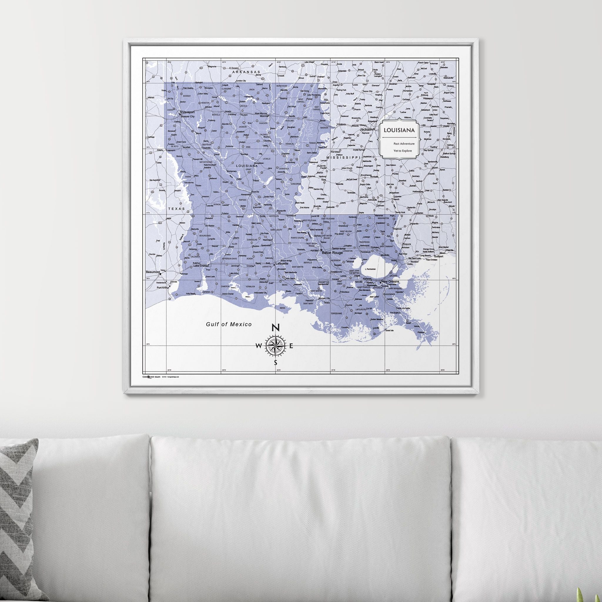 Push Pin Louisiana Map (Pin Board) - Purple Color Splash CM Pin Board