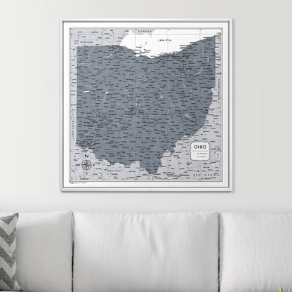 Push Pin Ohio Map (Pin Board) - Dark Gray Color Splash CM Pin Board