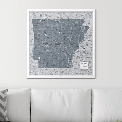 Push Pin Arkansas Map (Pin Board) - Dark Gray Color Splash CM Pin Board