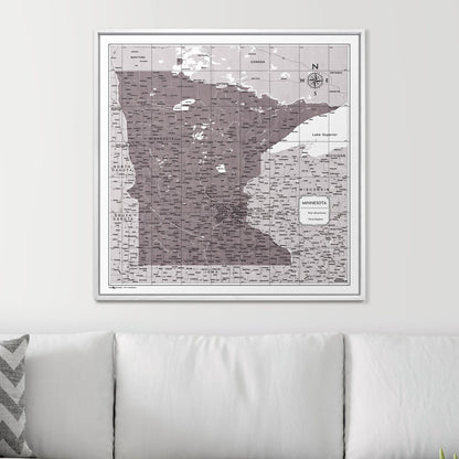 Push Pin Minnesota Map (Pin Board) - Dark Brown Color Splash CM Pin Board