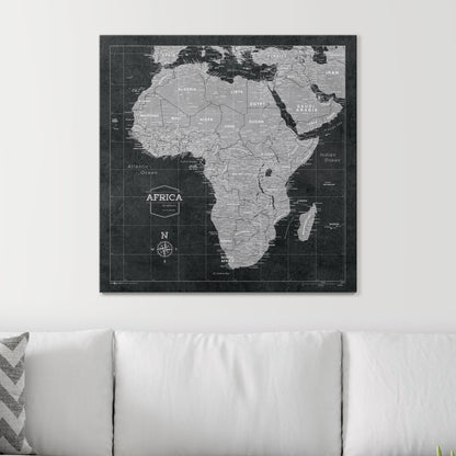 Push Pin Africa Map (Pin Board) - Modern Slate CM Pin Board