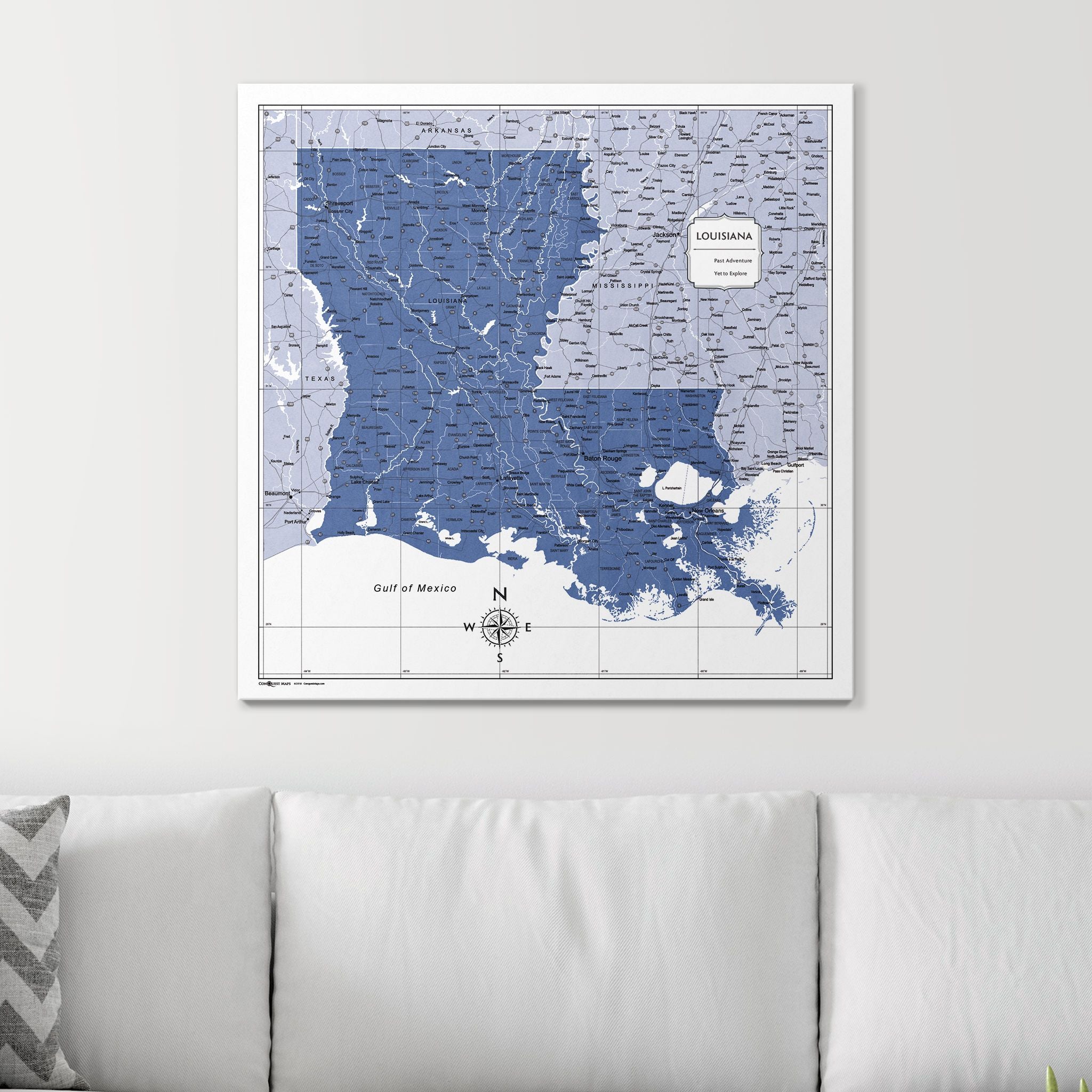 Push Pin Louisiana Map (Pin Board) - Navy Color Splash CM Pin Board