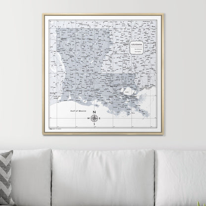 Push Pin Louisiana Map (Pin Board) - Light Gray Color Splash CM Pin Board