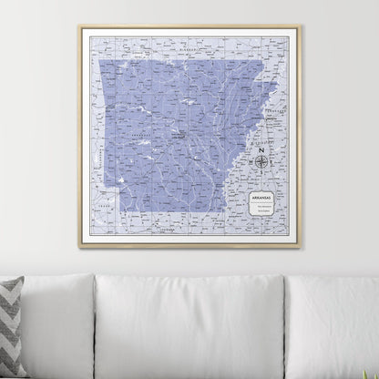 Push Pin Arkansas Map (Pin Board) - Purple Color Splash CM Pin Board