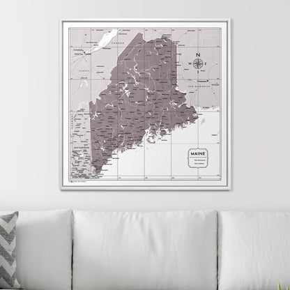 Push Pin Maine Map (Pin Board) - Dark Brown Color Splash CM Pin Board