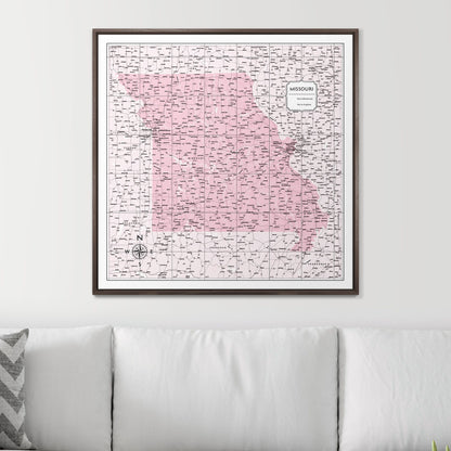 Push Pin Missouri Map (Pin Board) - Pink Color Splash CM Pin Board