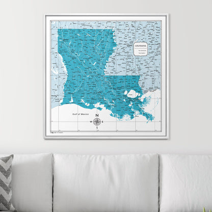 Push Pin Louisiana Map (Pin Board) - Teal Color Splash CM Pin Board