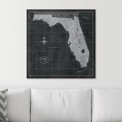 Push Pin Florida Map (Pin Board) - Modern Slate CM Pin Board