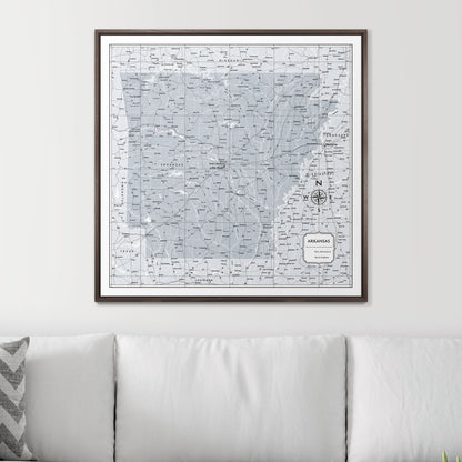 Push Pin Arkansas Map (Pin Board) - Light Gray Color Splash CM Pin Board