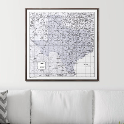 Push Pin Texas Map (Pin Board) - Light Gray Color Splash CM Pin Board