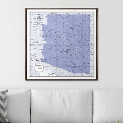 Push Pin Arizona Map (Pin Board) - Purple Color Splash CM Pin Board