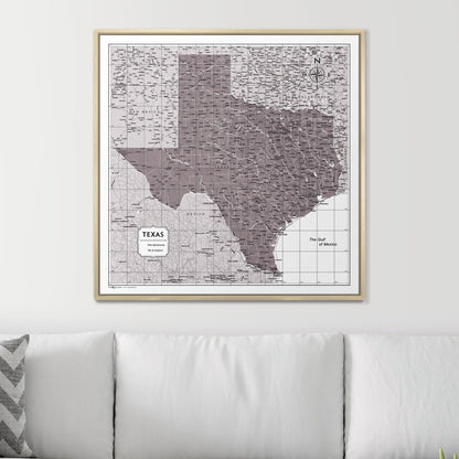 Push Pin Texas Map (Pin Board) - Dark Brown Color Splash CM Pin Board