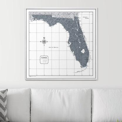 Push Pin Florida Map (Pin Board) - Dark Gray Color Splash CM Pin Board