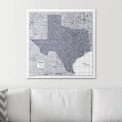 Push Pin Texas Map (Pin Board) - Dark Gray Color Splash CM Pin Board