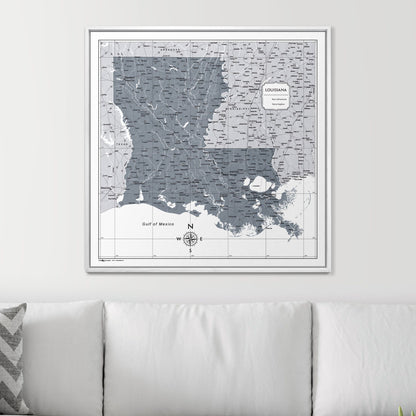 Push Pin Louisiana Map (Pin Board) - Dark Gray Color Splash CM Pin Board