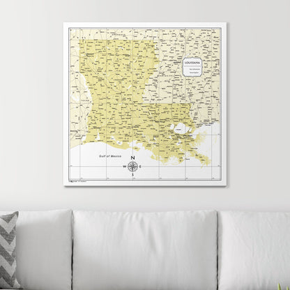 Push Pin Louisiana Map (Pin Board) - Yellow Color Splash CM Pin Board