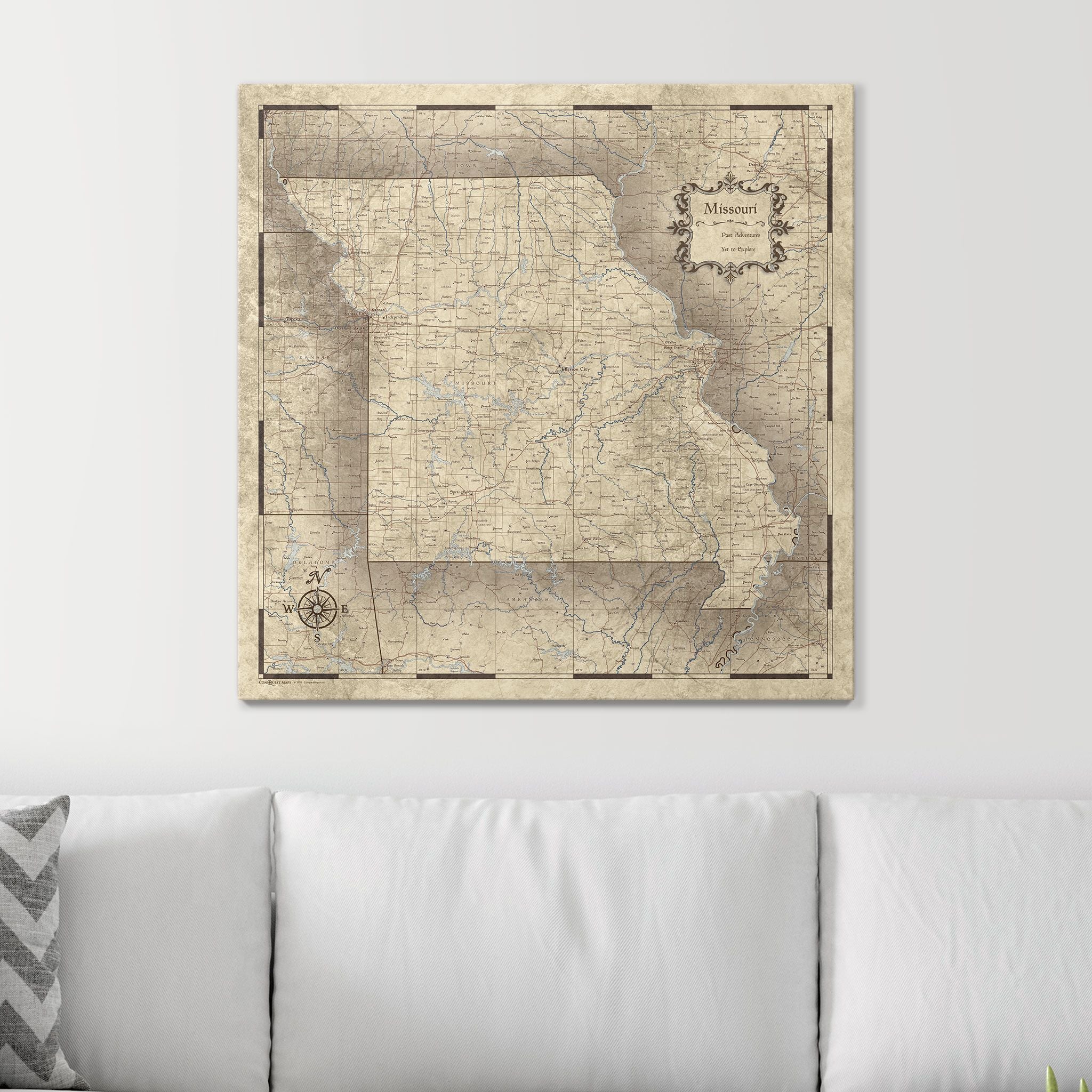 Push Pin Missouri Map (Pin Board) - Rustic Vintage CM Pin Board