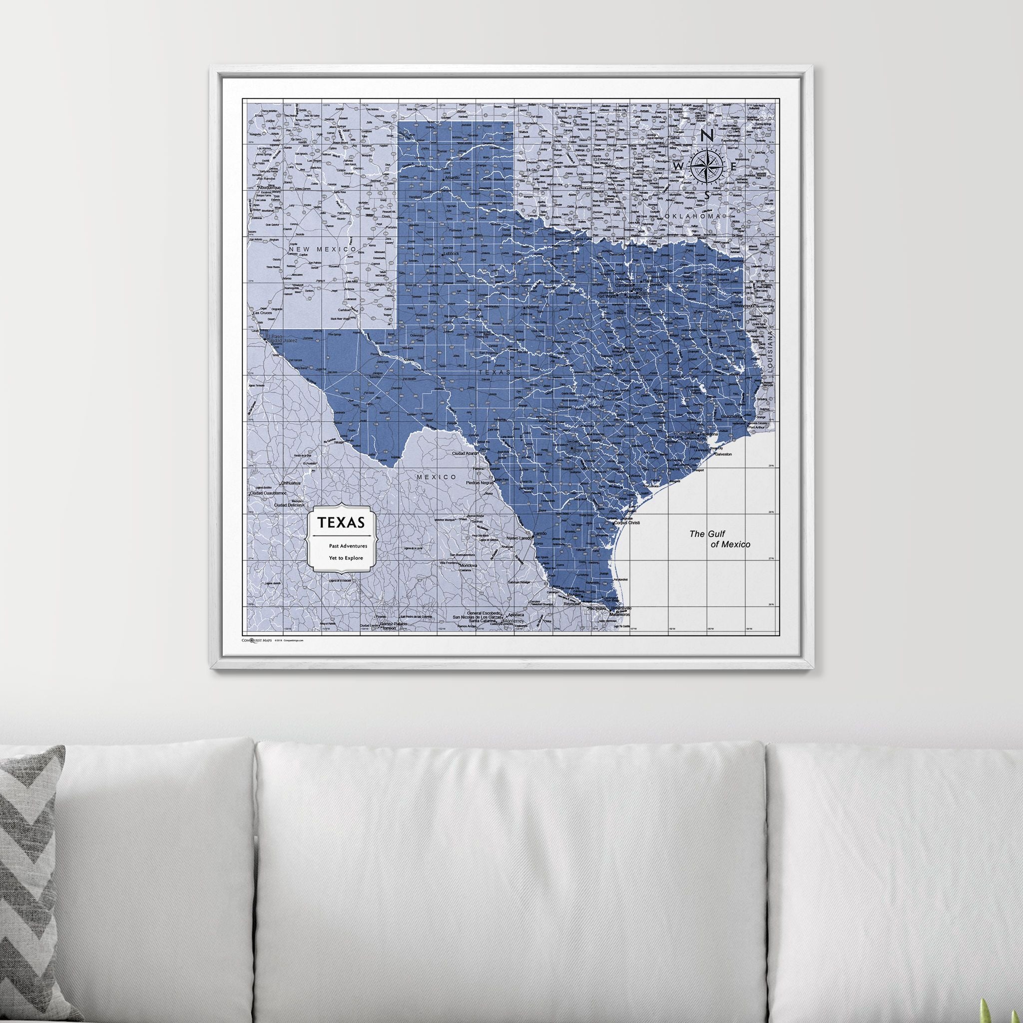 Push Pin Texas Map (Pin Board) - Navy Color Splash CM Pin Board