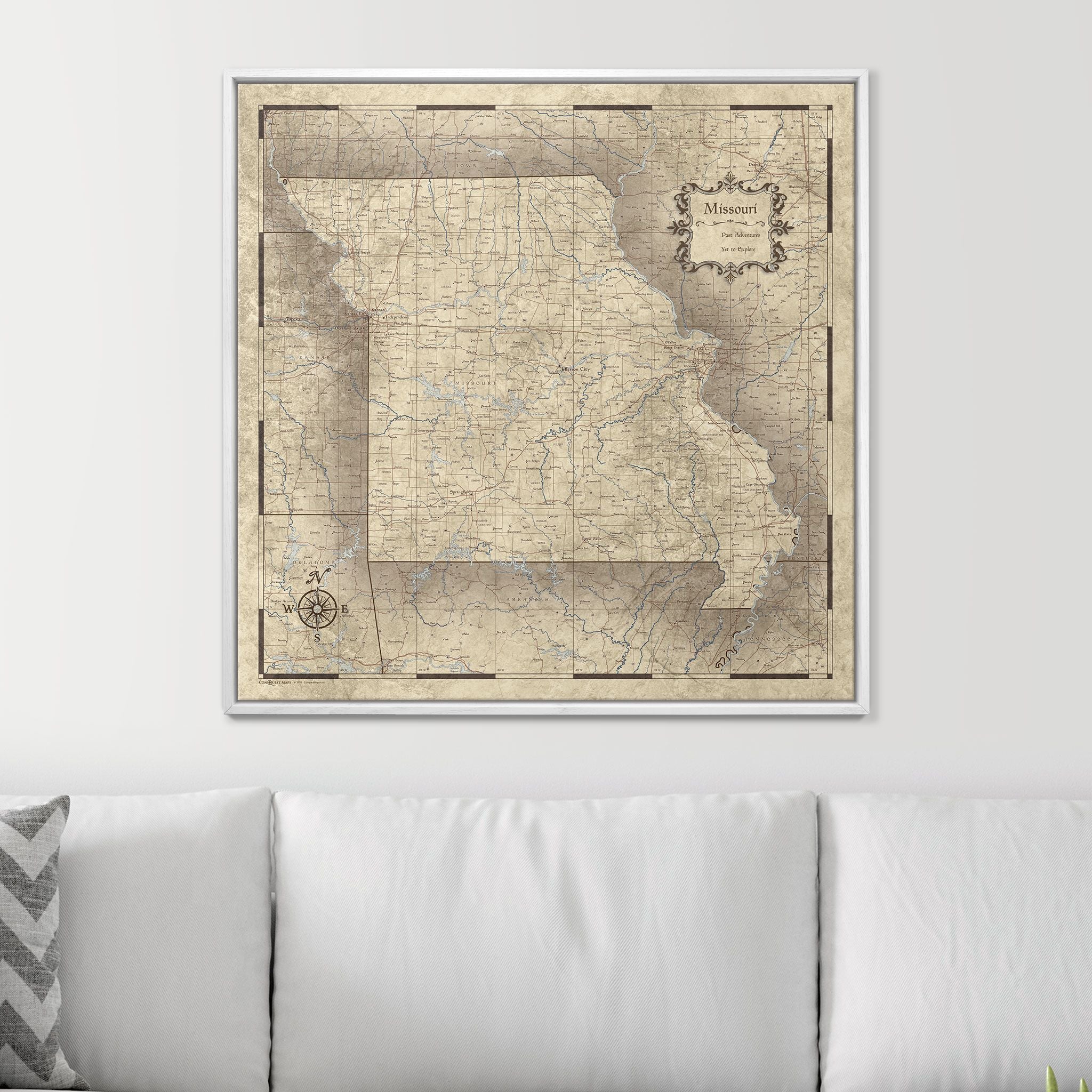 Push Pin Missouri Map (Pin Board) - Rustic Vintage CM Pin Board